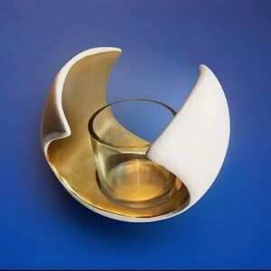 Open Box Partylite Embrace Votive Holder P91692 Gold White Sculpture Modern